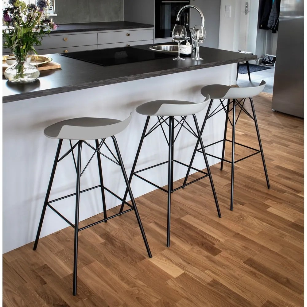 Szürke bárszék szett 2 db-os (ülésmagasság 71 cm) Tori – Tenzo