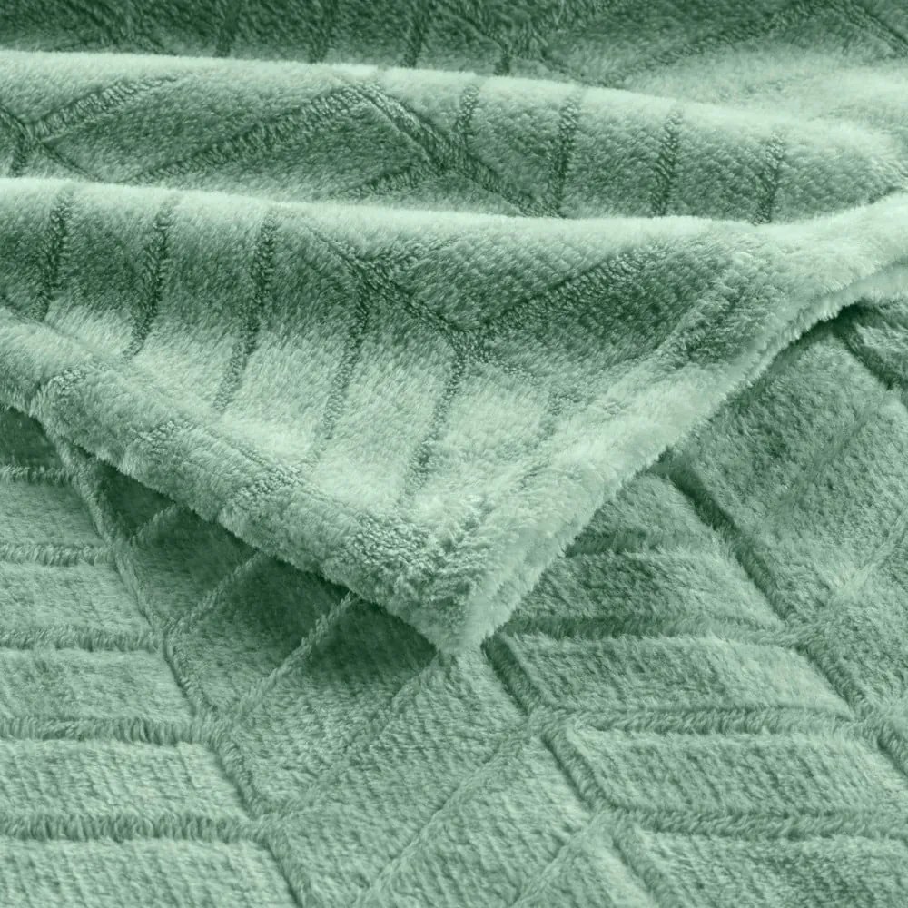 Világoszöld mikroflanel ágytakaró 180x220 cm Arya – douceur d'intérieur