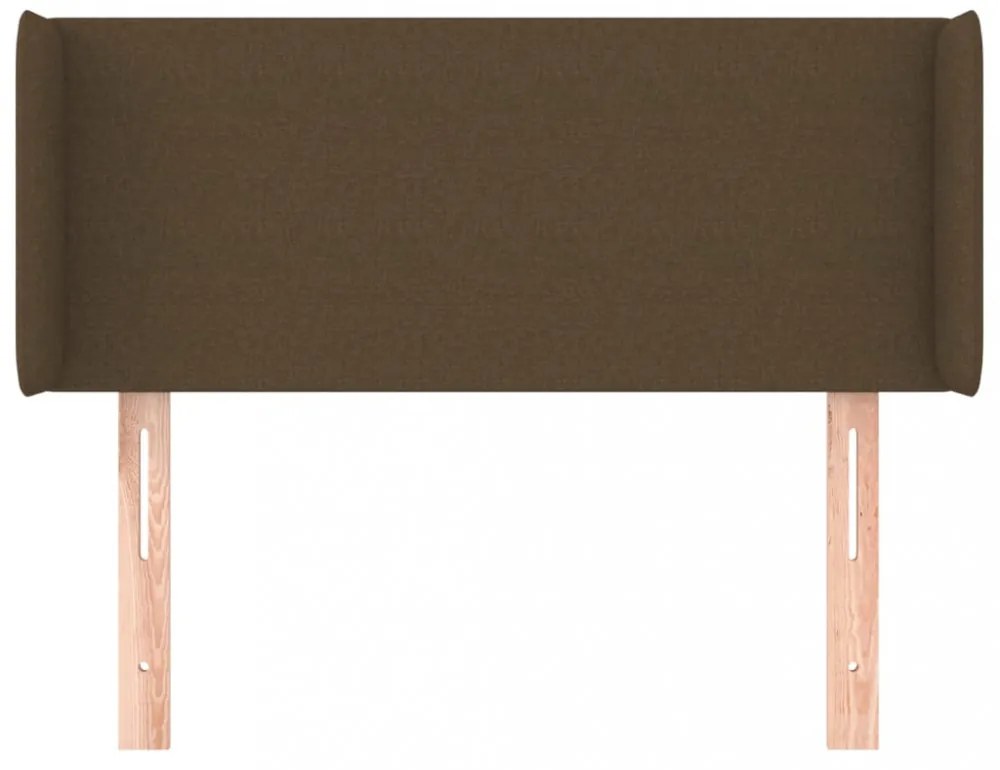 sötétbarna szövet fejtámla szárnyakkal 83x16x78/88 cm