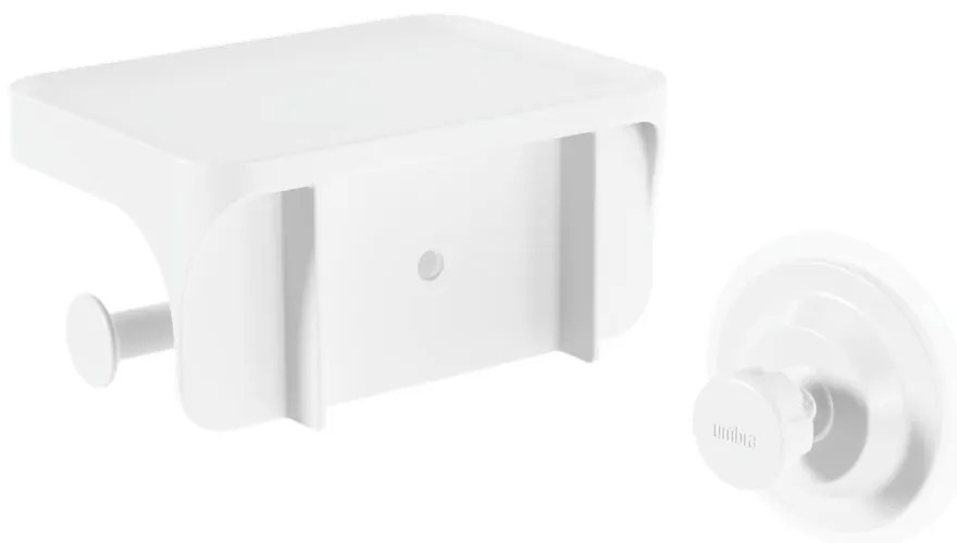 Fehér öntapadós újrahasznosított műanyag WC-papír tartó Flex Adhesive – Umbra