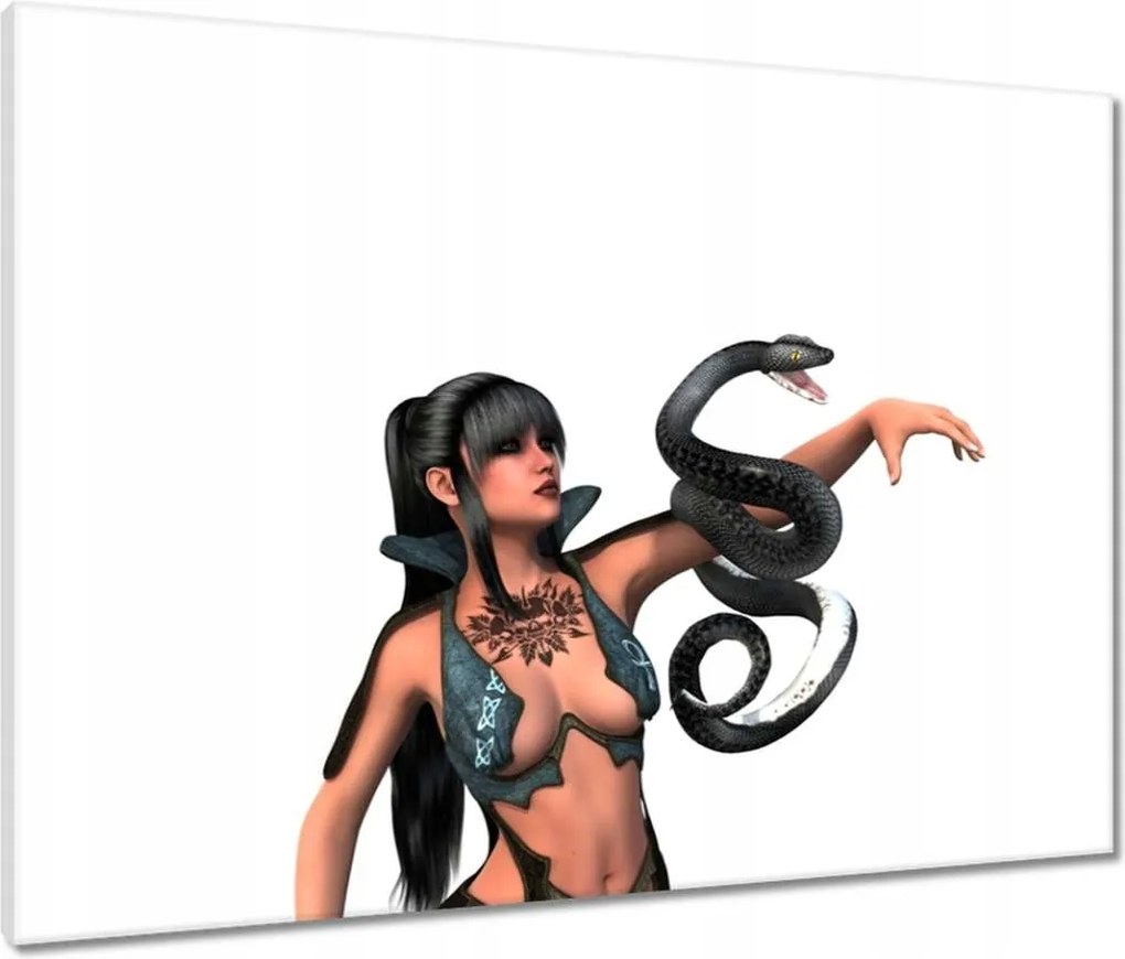 Vászonkép 80x60 Lány kígyóval