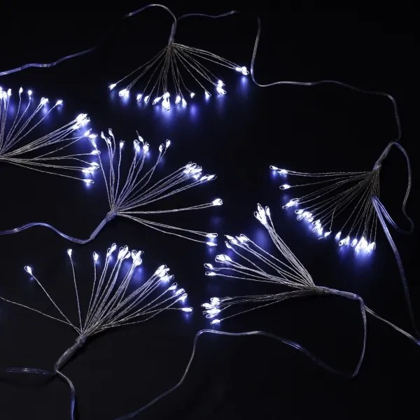 Brilagi - LED kültéri karácsonyi fényfüzér, 150 db LED, 5 m, IP44, hideg fehér, tűzijáték effektus