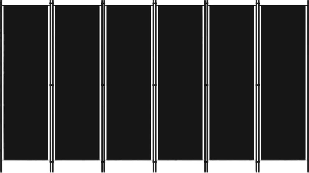 vidaXL fekete 6 paneles paraván 300 x 180 cm