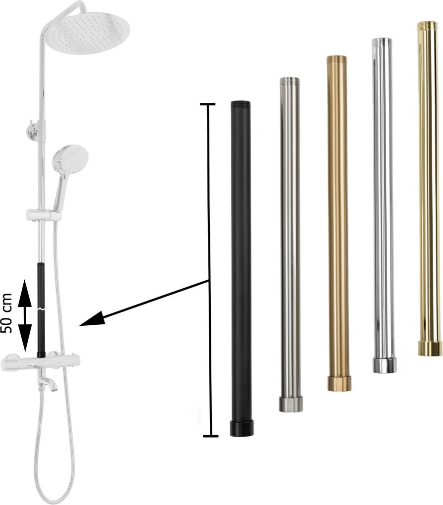 Hosszabbító kád-zuhany szetthez GOLD 50cm