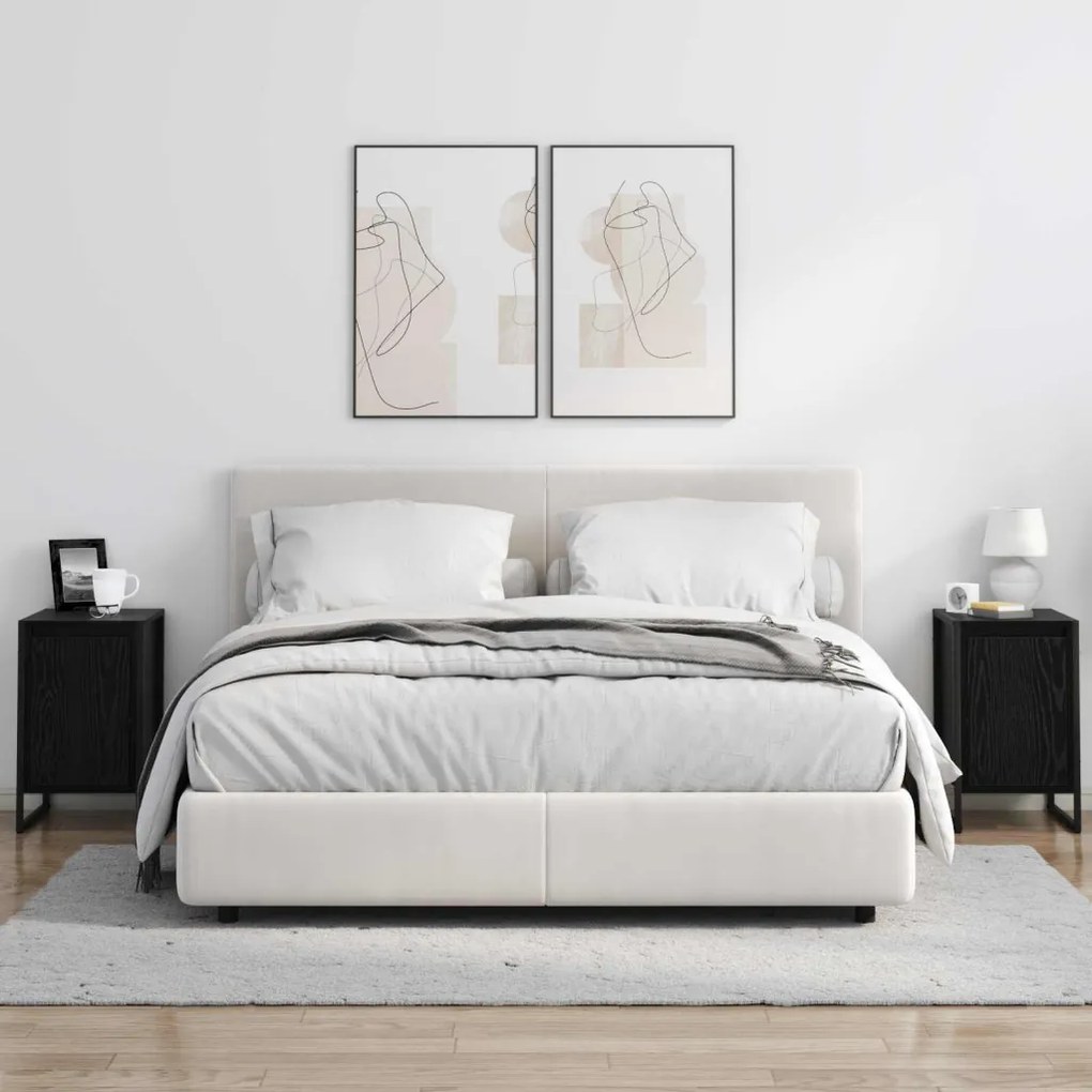 vidaXL Éjjeli asztal Fekete tölgy 39,5 x 30 x 50 cm Faanyag