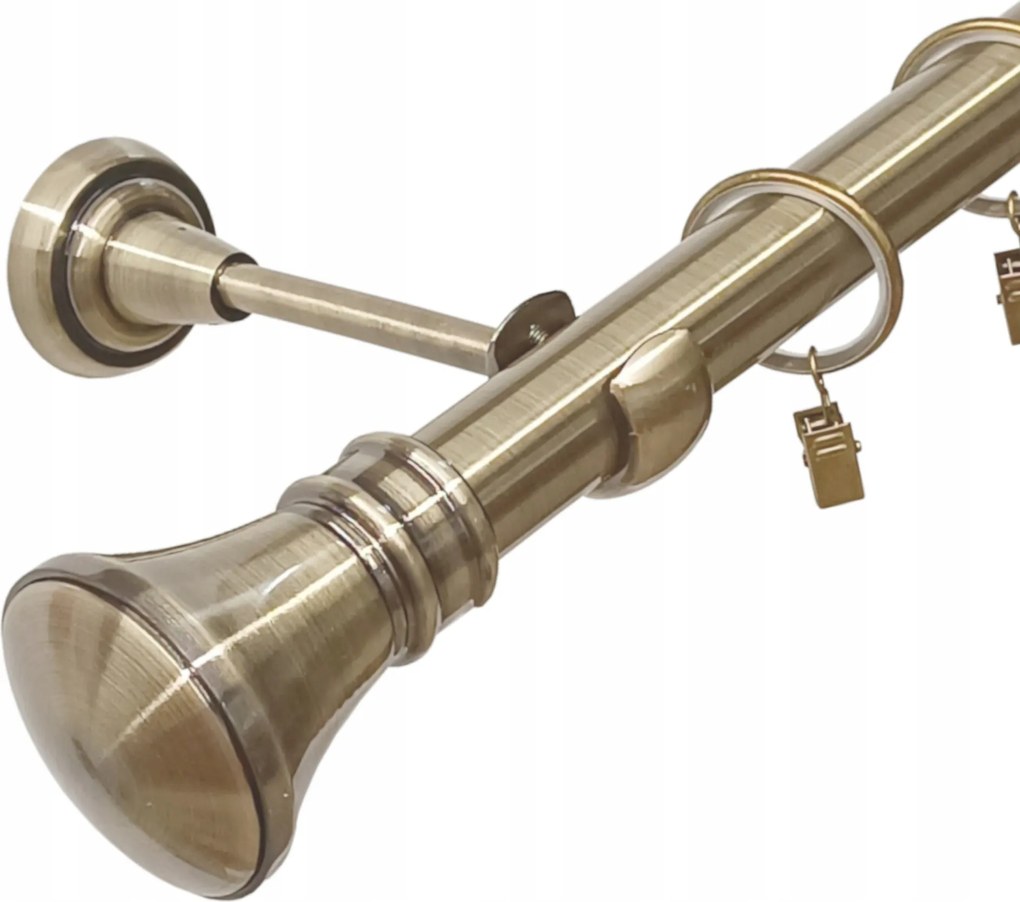 Függönykarnis Szimpla Fém 25 MM Arany Antik 360 CM Monaco Kerekek