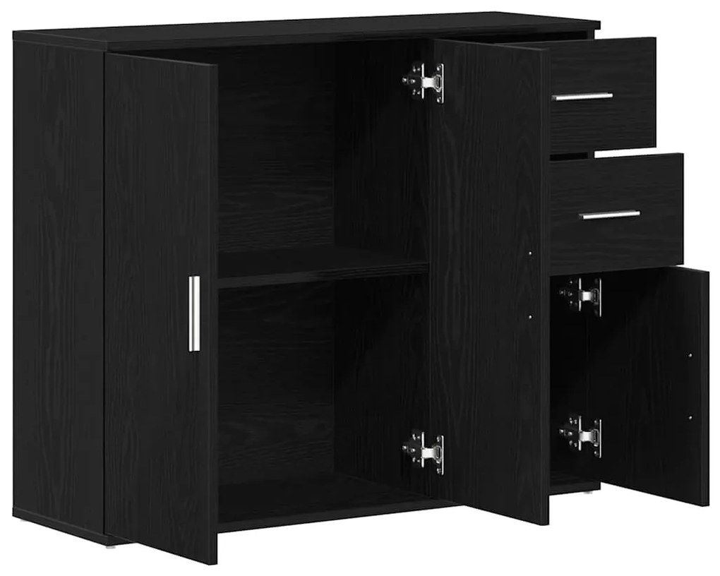 fekete tölgyfa tálalószekrény 91 x 29,5 x 75 cm