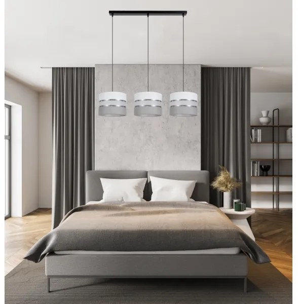 Csillár zsinóron CORAL 3xE27/60W/230V fehér/szürke