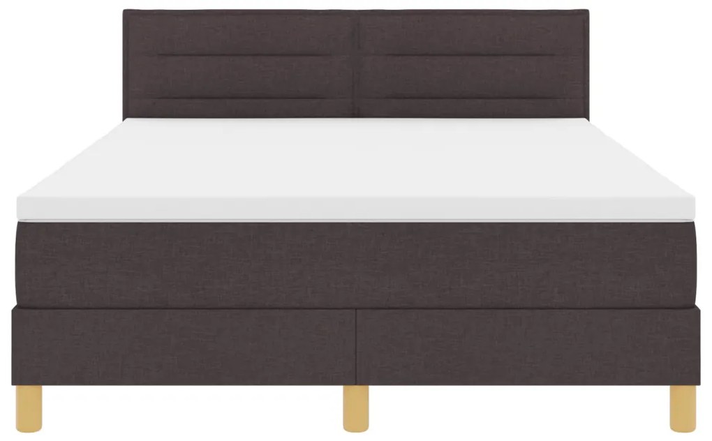 Boxspring ágy matraccal Sötétbarna 140x190 cm Szövet