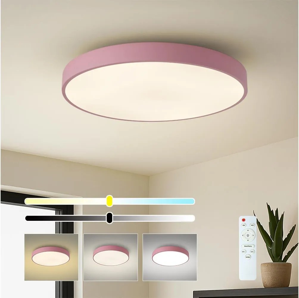 Brilagi - LED dimmelhető mennyezeti lámpa POOL LED/60W/230V 3000-6000K 60 cm rózsaszín+távirányító
