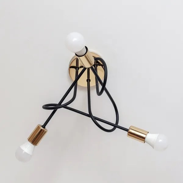 Felületre szerelhető OXFORD csillár 3xE27/15W/230V arany/fekete