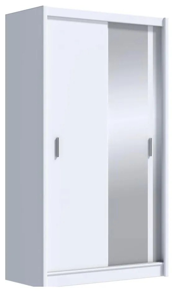 SABRINA gardróbszekrény tükörrel, 150x215 cm, fehér