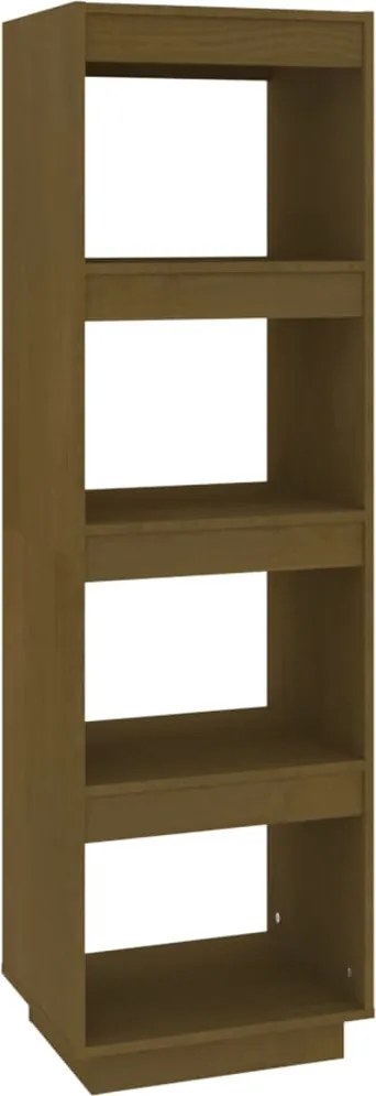 vidaXL mézbarna tömör fenyőfa könyvszekrény/térelválasztó 40x35x135 cm