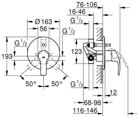 GROHE 33305002 - Kádcsaptelep DN 15, fényes króm