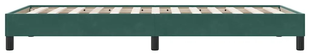 sötétzöld bársony ágykeret matrac nélkül 80x220 cm