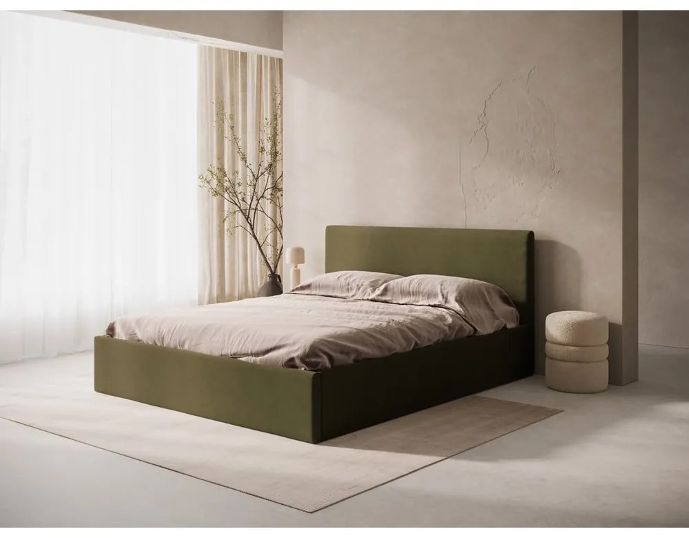 Zöld kárpitozott ágytámla 190,5x100 cm Remo – Micadoni