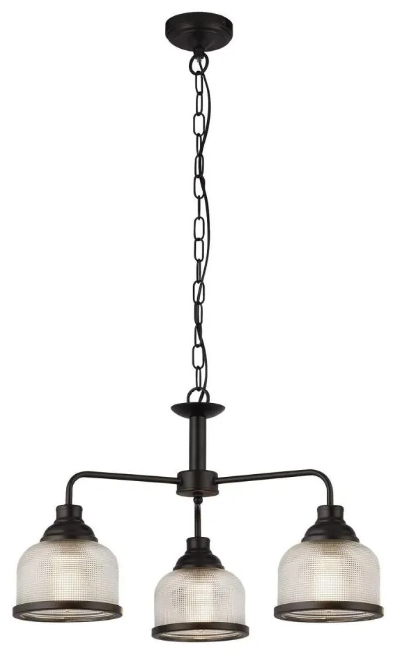 Searchlight 1683-3BK - Csillár láncon BISTRO 3xE27/60W/230V fekete