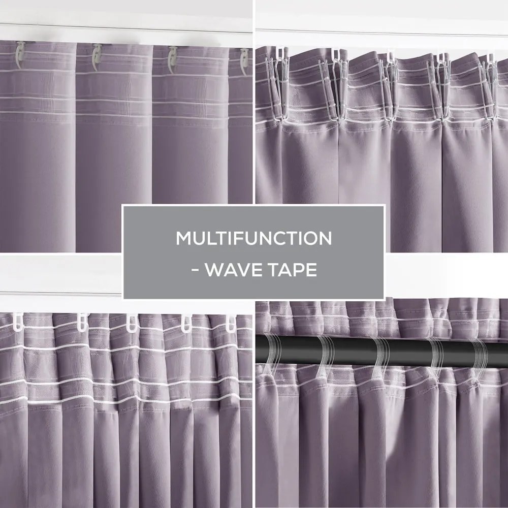Törtrózsaszín sötétítő termo függöny 140x245 cm Pleat – Restilo
