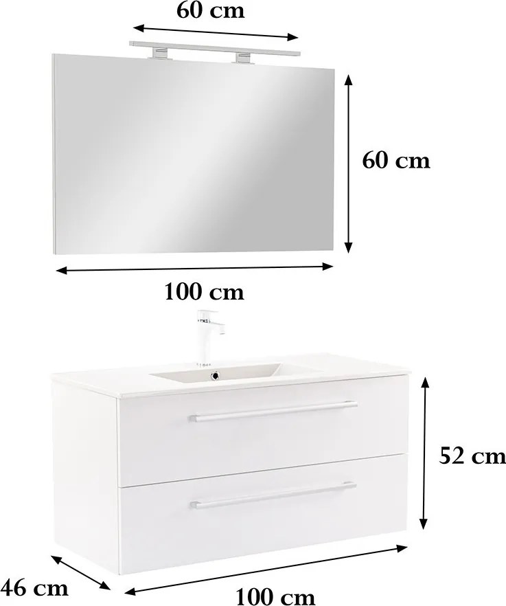 Vario Clam 100 Fürdőszoba komplett szekrény