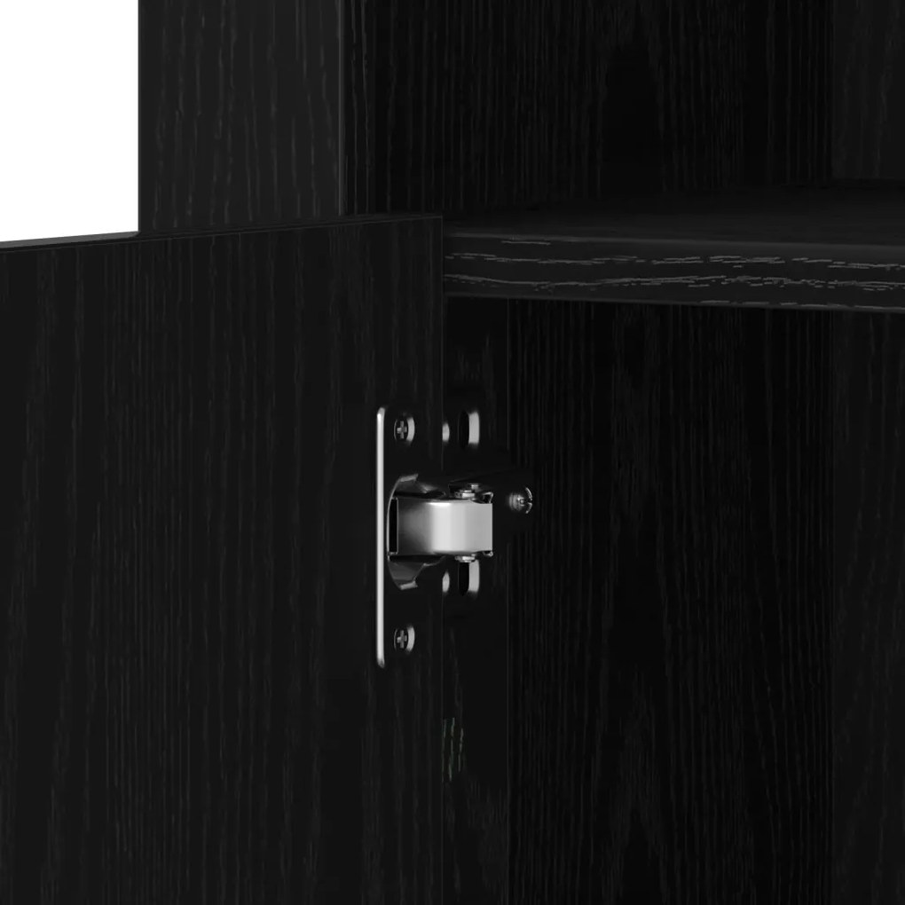 LED világítással ellátott fekete tölgy komód 41x37x67 cm