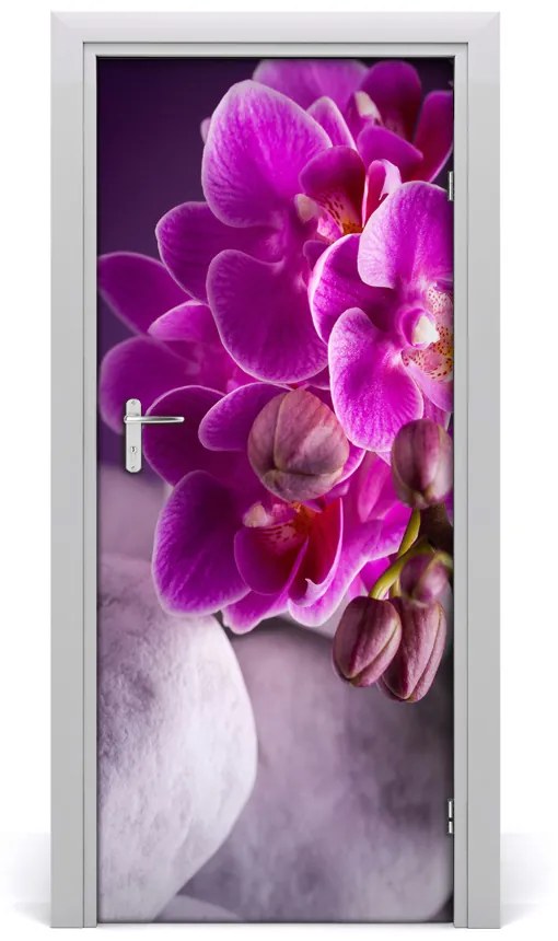 Ajtó tapéta rózsaszín orchidea 75x205 cm