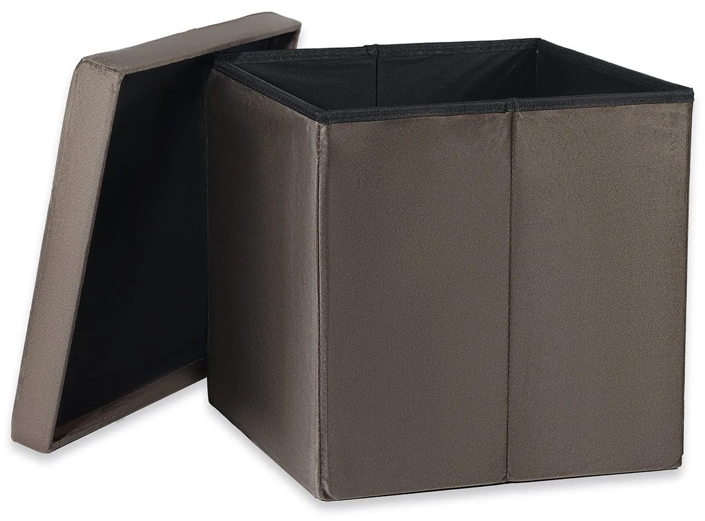 Barna összecsukható zsámoly ZAREX VELVET L