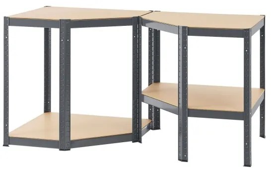 Juskys Sarokpolc - 160x75x40-75 cm szürke