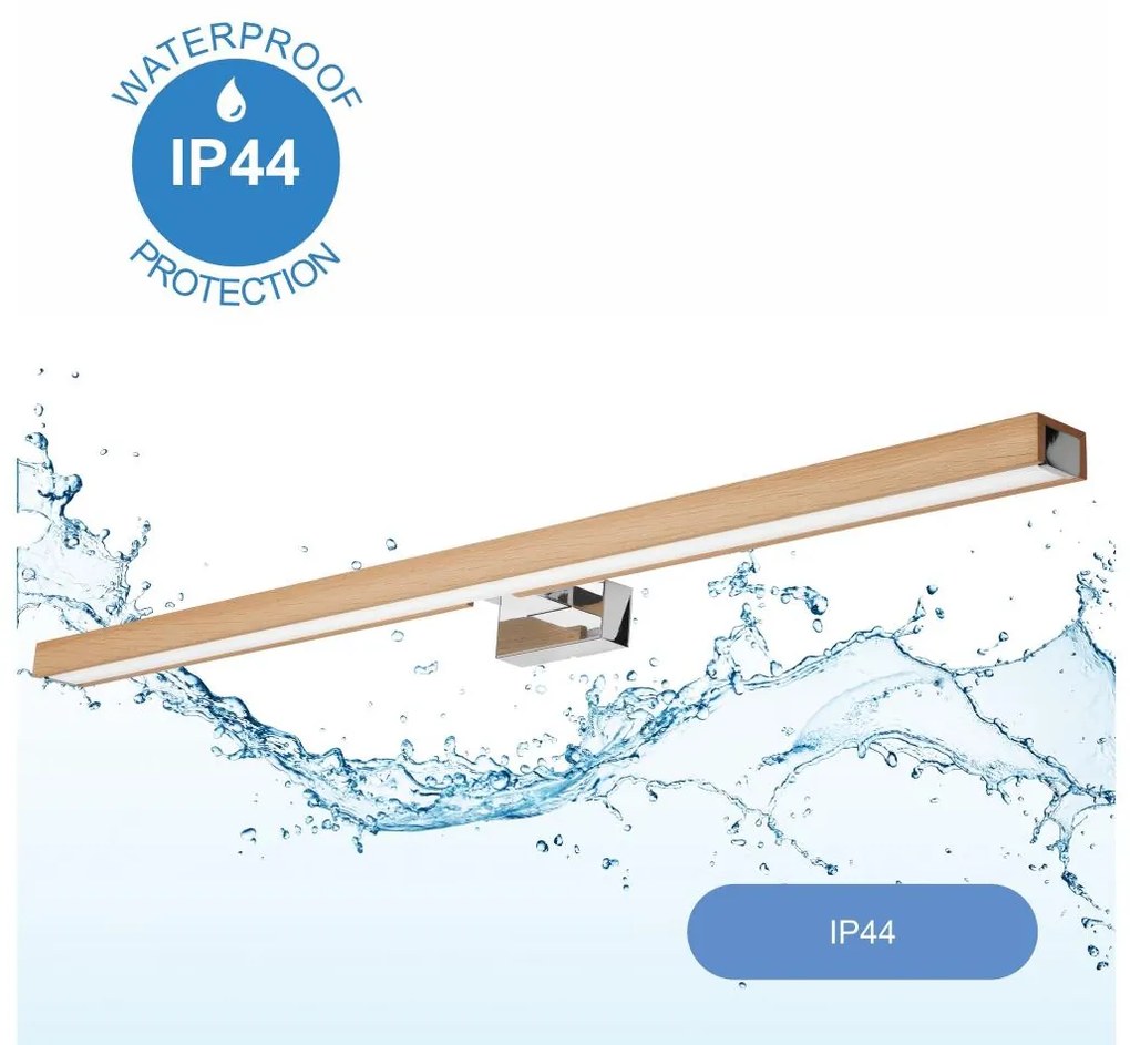 Brilagi Brilagi-LED fürdőszobai tükörmegvilágítás WOODY MIRROR LED/15W/230V IP44 tölgy/króm BG15126