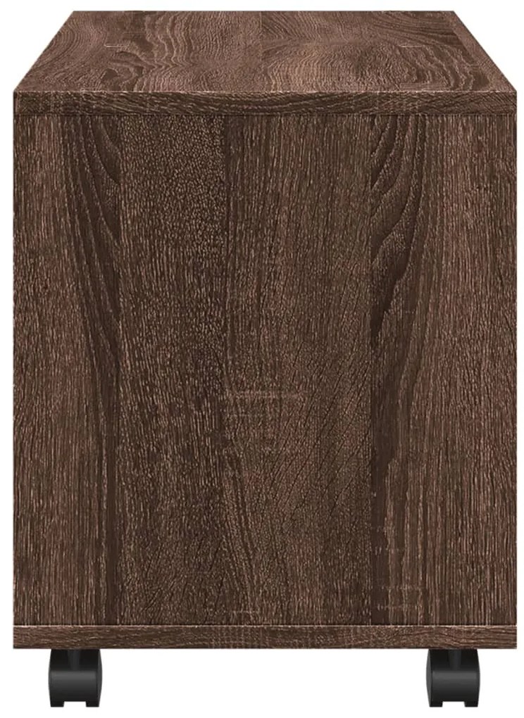 barna tölgy színű szerelt fa görgős szekrény 72 x 33 x 42,5 cm