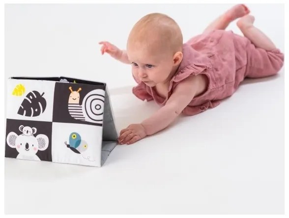 Taf Toys - Gyermek textilkönyv tükrös fekete