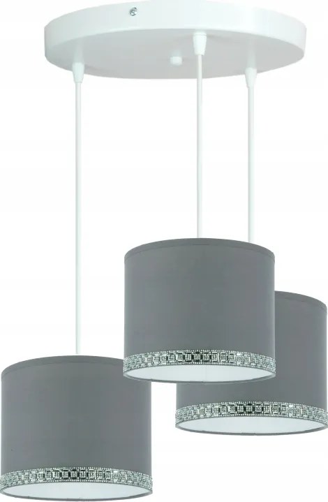 Divatos mennyezeti függőlámpa, csillár modern szürke lámpabúra 20cm+DEKOR