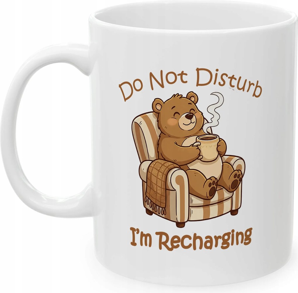 Nyomott mintás bögre medve relaxáció Do Not Disturb ajándék introvertált