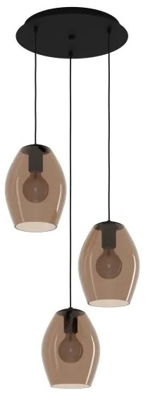 Eglo 390161 - Csillár zsinóron ESTANYS 3xE27/40W/230V barna