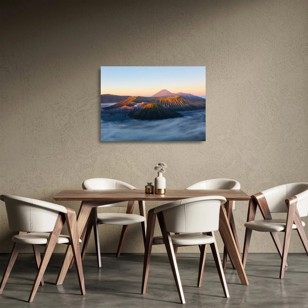 Kép a Bromo-hegyről Indonéziában (üvegen) (70x50 cm)