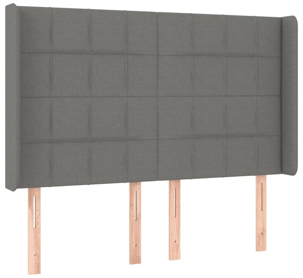 sötétszürke szövet LED-es fejtámla 147x16x118/128 cm