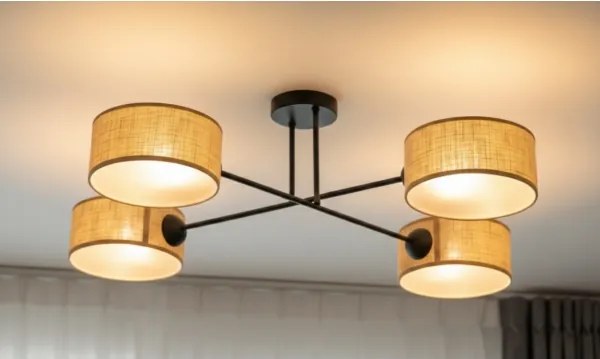 Brilagi - Felületre szerelhető csillár VIRGO 4xE14/40W/230V bézs/fekete