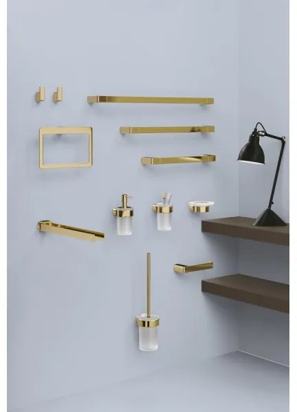 Gedy - PIRENEI falra szerelhető szappantartó tejüveg/arany