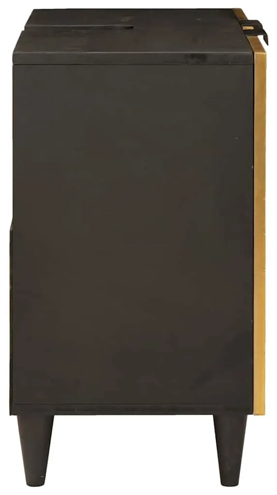 Mosdókagyló szekrény polcokkal Fekete és Arany 62 x 33 x 58 cm