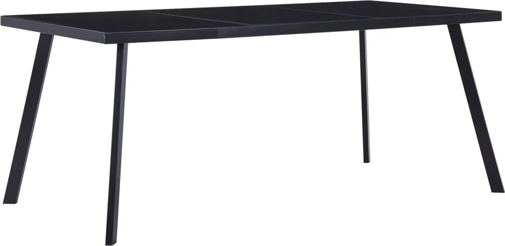 vidaXL fekete edzett üveg étkezőasztal 160 x 80 x 75 cm