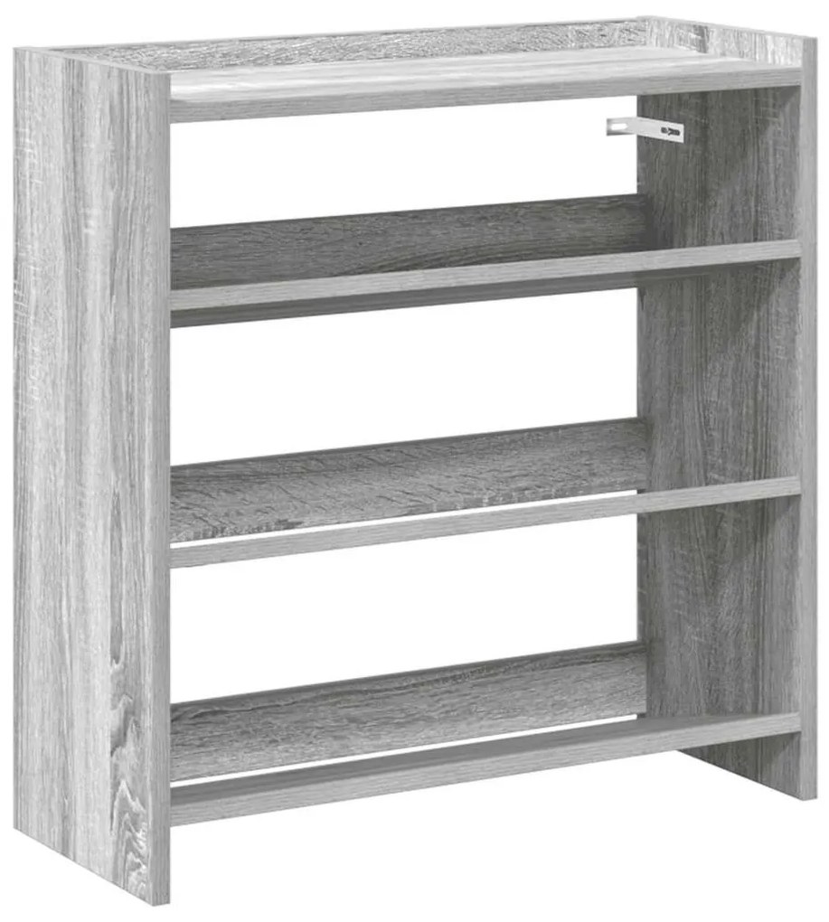 szürke sonoma színű szerelt fa cipőtartó 60x25x62 cm