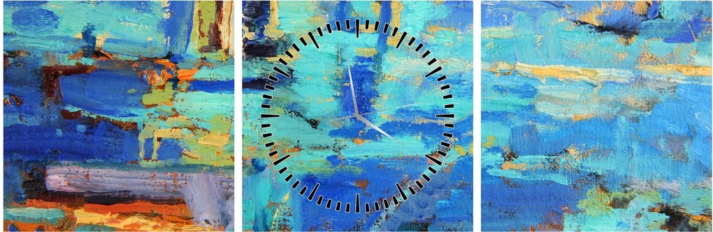 Kép - Absztrakt olajfestmény (órával) (90x30 cm)