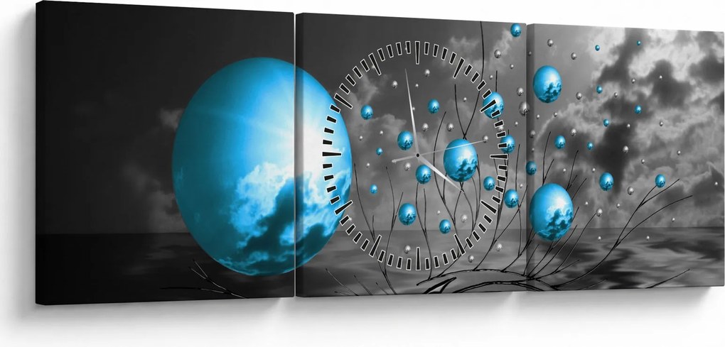 Sötétkék gömbök képe (órával) (90x30 cm)
