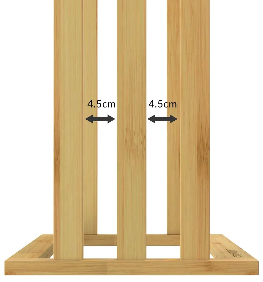 RUBBY bambusz törölközőtartó, 40x24x82cm, barna Casaria