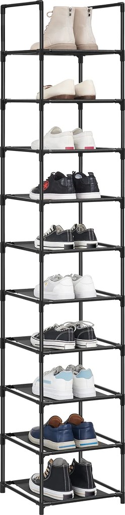 Cipős szekrény fém vázzal ORDEN 173x33 cm, fekete