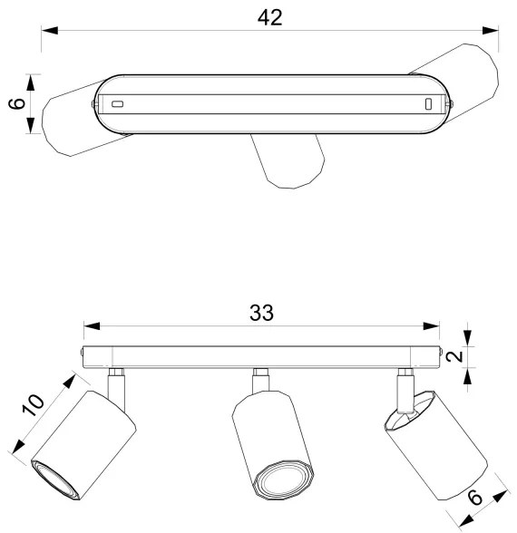 Spotlámpa BELLO 3xGU10/8W/230V fekete