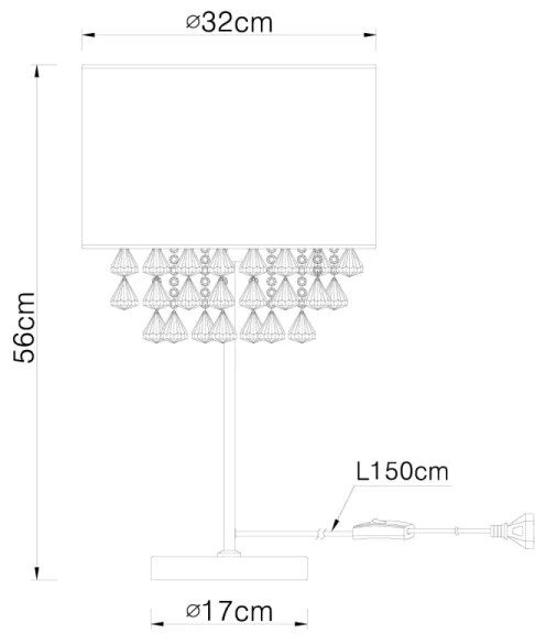 GLOBO 15187T3 - Asztali lámpa AMY 1xE27/60W/230V