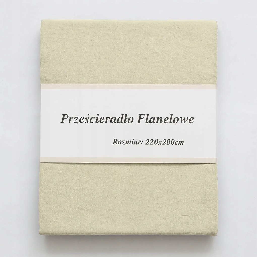 Flanel Krémes Gumis Lepedő 220x200 Flanel Krém