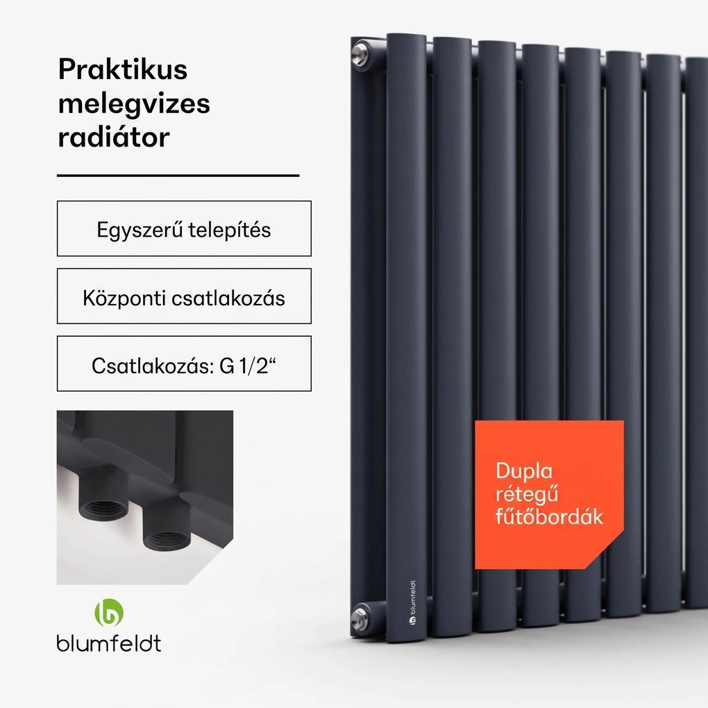Blumfeldt Tallheo, 100 x 60, radiátor, csőradiátor, 1445 W, melegvizes, 1/2