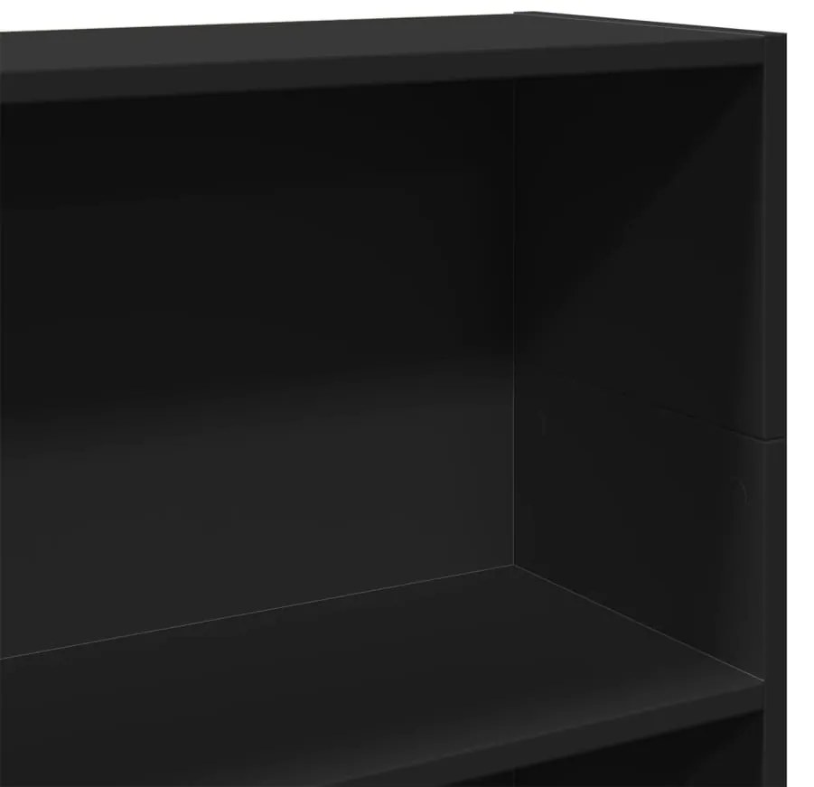 fekete szerelt fa könyvszekrény 80 x 24 x 109 cm