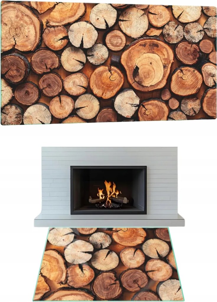 Kandalló Alatti Üveg Edzett Üveg Állvány Méret 80x52cm Grafika Fa